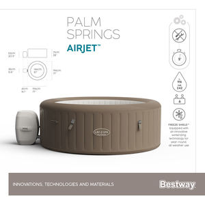 <span class=keywords><strong>Bestway</strong></span> 60017 <span class=keywords><strong>Piscine</strong></span> Spa Extérieure Moderne en PVC Palm Springs Hydro Jet Ronde avec Massage Whirlpool Gonflable - Product Image 6