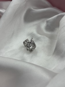 Wholesale Leaf <b>Silver</b> Plated <b>Ring</b> Vintage <b>Adjustable</b> Feather Brass <b>Ring</b> For Women - Product Image 5