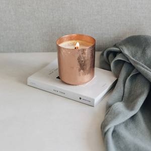 Bol à bougie en cuivre martelé fait main vintage avec couvercle, porte-bougie décoratif pour aromathérapie, article cadeau de luxe - Product Image 3