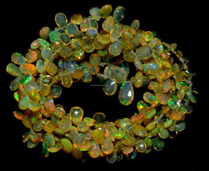 Perles en forme de poire à facettes en opale éthiopienne super étonnantes brins de 5x3 à 11x7mm de haute qualité pour la fabrication de bijoux perles de pierres précieuses - Product Image 1