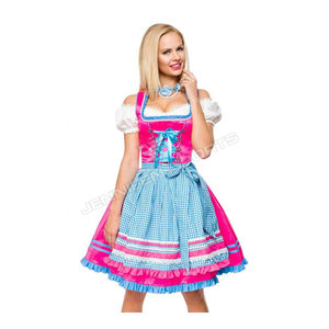 Jupe pour femme adulte de qualité supérieure, style Trachten Mode Dirndl, en tissu coton et satin à carreaux, Halloween, Echo Victorien Édouardien, pour films et séries TV - Product Image 2