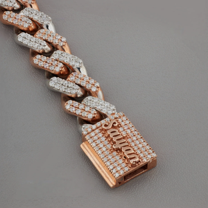 Pulsera de Cadena Cubana Unisex Plateada en Plata de Ley Stirling con Incrustaciones de Diamantes, Estilo Hiphop, Regalo, Joyería de Moda - Product Image 5