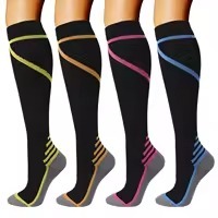 Women <b>Black</b> Knee High Compression <b>Socks</b> Solid Athletic Long <b>Socks</b> for Running Cycling <b>Sports</b> Wear Wholesale rate - Product Image 4