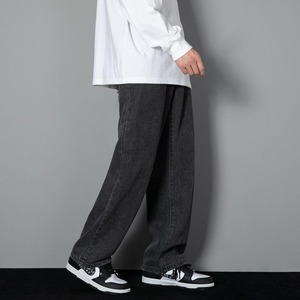 Pantalones Vaqueros Holgados para Hombre, de Pierna Ancha, Antiarrugas, Modernos, Suaves, Transpirables, Cómodos, para Uso Diario Informal - Product Image 1