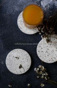 Exquisite Smooth Durable Indoor Handmade Craft Display Natural Acacia Wood <b>Coasters</b> <b>Set</b> of 4 <b>Set</b> with black iron <b>coaster</b> holder - Product Image 2