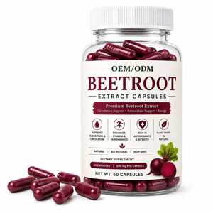 Cápsulas de Extracto de Remolacha de Alta Calidad OEM 500mg Ricas en Antioxidantes para Apoyar el Rendimiento y los Niveles de Energía para Hombres y Mujeres - Product Image 1