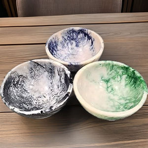 Elegante Tazón de Resina con Diseño Natural Marmoleado para Decoración del Hogar Sofisticada y Accesorios de Comedor - Product Image 1