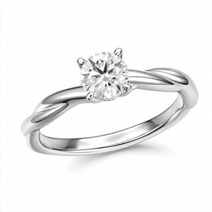 925 <b>Silver</b> Moissanite Wedding <b>Ring</b> Round Brilliant Cut <b>Solitaire</b> Prong Setting Twisted Band Engagement <b>Ring</b> - Product Image 3