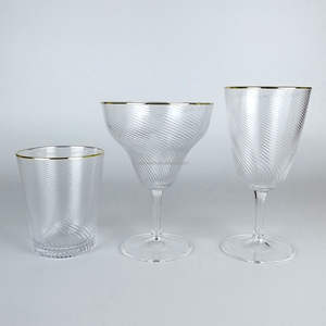 Vasos de Plástico Acrílico Transparente Vintage con Diseño de Sarga de 14 oz para Uso en el Hogar y Fiestas - Product Image 5