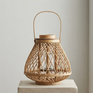 Linterna de Ratán Básica con Asas, Portavelas de Té Hecho a Mano, Natural, para Decoración del Hogar y Suministros de Hostelería - Product Image 4