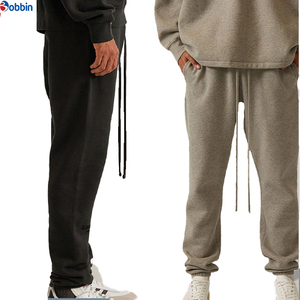 Men's Straight Canvas Heavyweight Fleece-Lined Jogger Sweatpants Solid Color Loose Fit Casual Gym <b>Trousers</b> - Product Image 5