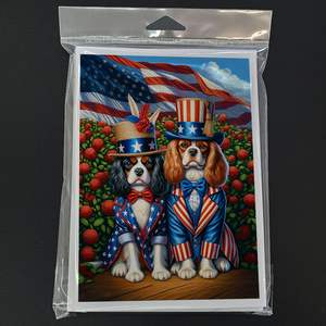 All American Cavalier Spaniel Tarjetas de felicitación Paquete de 8 Whimsical A7 Tarjetas de notas en blanco con sobres Tamaño 5x7 - Product Image 3