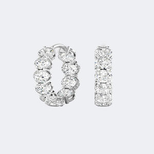 Pendientes de Aro con Diamantes de Corte Ovalado de 4.00CTW - Product Image 5