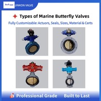 Vanne papillon marine pneumatique de dessalement à disque en bronze d'aluminium C95400, joint souple, à brides DN250 PN10, avec actionneur rotatif