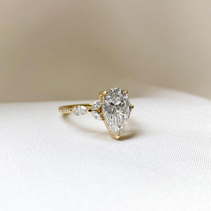 3.17 Carat Pear Shape Lab Diamond Seven-Stone <b>Ring</b> Elegant Diamond <b>Rings</b> Collection - Product Image 6