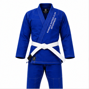 Khwaja refique ullah Enterprises BJJ Kimono <b>Blue</b> <b>Men's</b> Regular Fit Cotton Judo Gi White <b>Belt</b> Included breathable best selling - Product Image 6