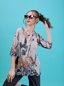 Pantalones de Mujer 100% Algodón, Elegantes, Casuales, con Estampado Floral, para la Playa, Otoño, Románticos, para Fiesta, con Botones, Tallas Grandes - Product Image 4