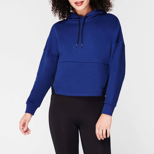 Sudadera con Capucha para Mujer, Manga Larga, Corta, Color Sólido, Tejida en Algodón, Transpirable, Estilo Otoñal - Product Image 1