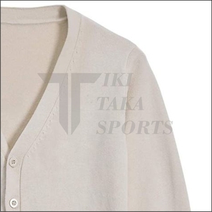 Cardigan Tiki Taka Sports d'hiver de haute qualité, anti-boulochage, respirant, séchage rapide, motif uni, col rabattu, avec poches, ODM - Product Image 3