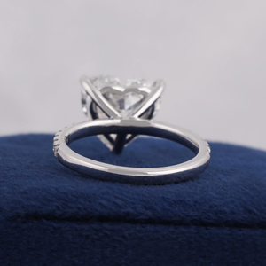 Heart Cut Diamond Engagement Ring White Gold Prong Setting Pave Band Romantic Women's Fine Jewelry - Product Image 2
