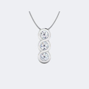 Collier pendentif solitaire en or plaqué or 0,70 CTW avec diamant rond brillant cultivé en laboratoire, serti clos, certifié IGI - Product Image 2