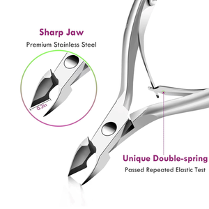 กรรไกรตัดหนังกำพร้าแบบปรับแต่งได้พร้อมที่ดันและกำจัดหนังกำพร้าสแตนเลส ชุดอุปกรณ์ดูแลเล็บมือและเล็บเท้าระดับมืออาชีพ - Product Image 1