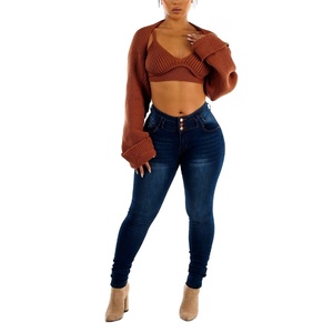 กางเกงผ้ายีนส์ขายาวสำหรับสตรีมาใหม่กางเกงแฟชั่นยีนส์ขาทรงสกินนี่ออกแบบแบรนด์และโลโก้ได้ตามต้องการจากซัพพลายเออร์ BD - Product Image 5