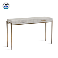 Table console moderne convertible et extensible à 3 tiroirs en faux shagreen, personnalisable et colorée, pour chambre, salon, entrepôt, salle à manger, avec base de pieds