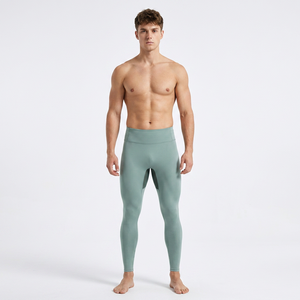 Leggings de compression pour homme, longueur intégrale, couleur unie, taille élastique, spandex, polyester, séchage rapide, respirant - Product Image 5