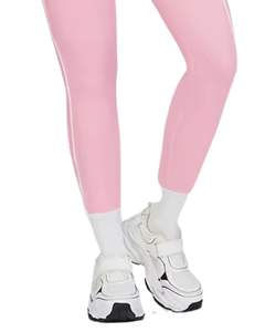 <b>Women</b> Light Pink White Contrast Sports Bra & High Waist <b>Leggings</b> Set Stretch Yoga Fitness Gym Workout Wear Custom OEM Wholesale - Product Image 6