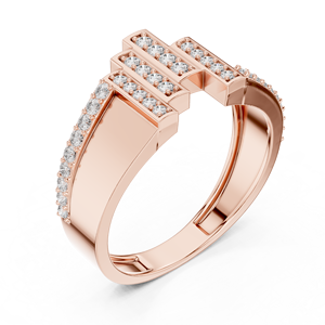 Ensemble de bagues pour homme HORIZON avec diamants de laboratoire taillés, en or rose 18 carats plaqué rhodium, certifié, pour mariage, fiançailles, usage quotidien et bureau - Product Image 4