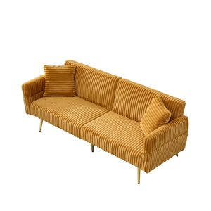 Divano Letto Doppio in Velluto a Coste da 79 Pollici con Braccioli Pieghevoli per Soggiorni e Piccoli Spazi, Design Pieghevole - Product Image 6