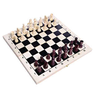 Jeu d'échecs pliable 2-en-1 en bois de haute qualité pour la vente en gros – Jeu de société portable pour écoles et clubs – Jeu d'échecs classique en bois - Product Image 1