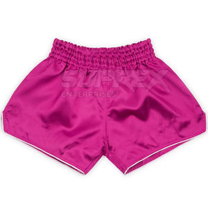 New Style Custom Made Muay Thai Shorts Solid Color Made In Pakistan Muay Thai Shorts For Men - Product Image 2