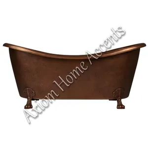 Bañera de Cobre Artesanal Atemporal con Acabado Antiguo de Axiom Home Accents para Retiros de Baño Elegantes y con Estilo - Product Image 4