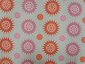 Factory Direct Premium Cotton Eyelet Embroidered Fabric – Vibrant Pink & Orange Floral Mandala Design on White Base for Dresses - Product Image 4