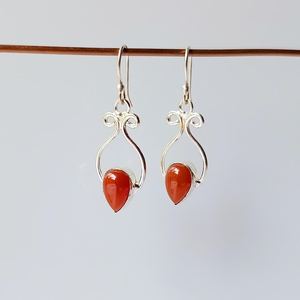 Red Carnelian <b>Dangle</b> <b>Earrings</b> Sterling <b>Silver</b> Plated Handmade Gemstone Jewelry Women Gift Fashion <b>Earrings</b> - Product Image 4