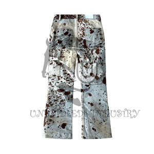 กางเกงหนังวัวแบบสองชั้น สีแทนขาว - Product Image 3