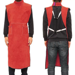 Premium Heavy Duty Soft Comfortable Cowhide Split Leather Welding <b>Apron</b> Flame Resistant Breathable Oil-Resistant Work Suit - Product Image 3