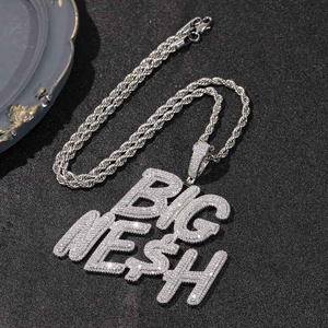 Colgante de Lujo con Nombre Personalizado de Moissanita, Letra con Incrustaciones de Diamantes, Acabado en Plata 925, Joyería Hip Hop, Collar de Declaración, Regalo Unisex - Product Image 5