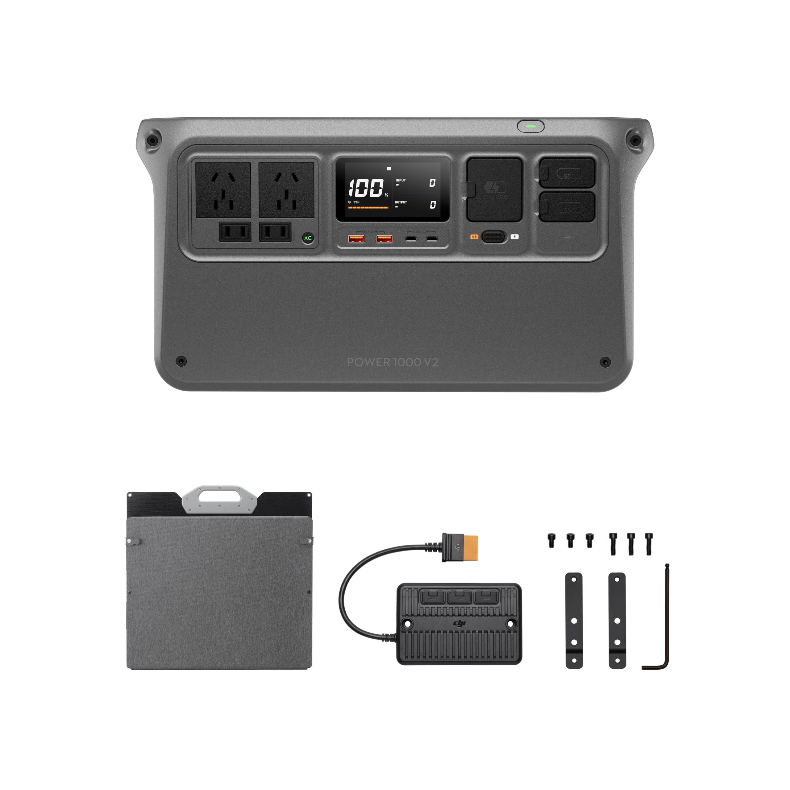 DJ Power 1000 V2 avec panneau solaire pliable 200W - Combo de charge