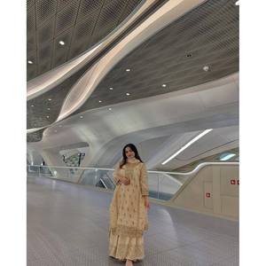 Salwar Kameez de Rayón Beige de Diseñador LC - Conjunto de Fiesta con Top y Pantalón con Dupatta, Talla XL - Product Image 6