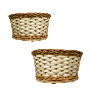 Panier de rangement pour pain en rotin, panier en osier avec base en bois pour présentation de boulangerie, artisanat vietnamien, décoration de table à manger - Product Image 1