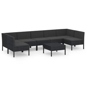 Conjunto de Muebles de Jardín de Ratán PE Negro con Acero con Recubrimiento en Polvo y Poliéster, Muebles Elegantes para Exteriores - Product Image 2