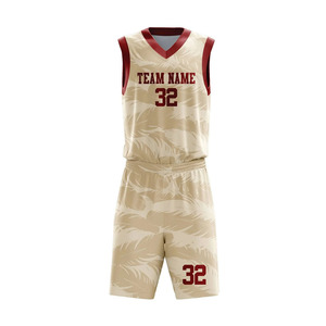 Uniforme de Baloncesto Sublimado Personalizado, Sin Mangas, Cuello Redondo, Absorbente de Humedad, Unisex para Adultos, Conjunto de Jersey con Estampado de Plantas - Product Image 3