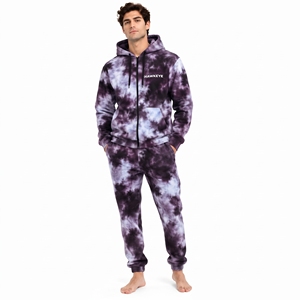 Fabricante mayorista de ropa personalizada para hombre, sudadera con capucha y pantalones deportivos con logotipo bordado personalizado y cremallera completa. - Product Image 1