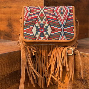 Nouveau fait à la main Offre Spéciale Jacquard daim cuir frange sac à bandoulière multi-usage nouveau Design Vintage sac à bandoulière pas cher taux produit en vrac - Product Image 4
