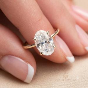 Bague de fiançailles solitaire en diamant de laboratoire certifié IGI de 2 carats, taille ovale, fabricant de bijoux en gros - Product Image 2