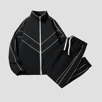 Ensemble de survêtement d'hiver pour garçons, style techwear, à capuche, écologique, respirant, minimaliste, couleur unie, léger, veste 100% coton