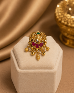 Indian Traditional <b>Ring</b> for Women <b>Gold</b> Heritage Jewelry Pendant Design for Wedding Party Gift - Product Image 1
